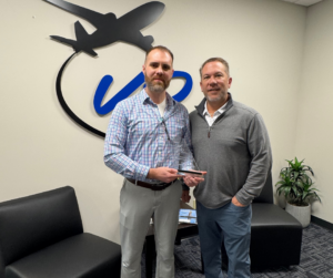 Patrick Brousseau receives the 2025 Executive Excellence Award at VP Aviation.