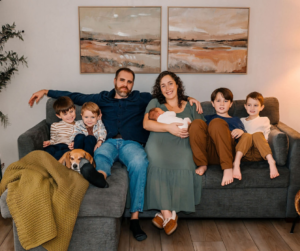 Family first. Patrick and Erica with their five boys.