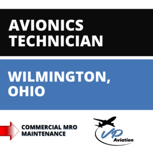 Aircraft Avionics Technician performing commercial aircraft maintenance in Wilmington OH