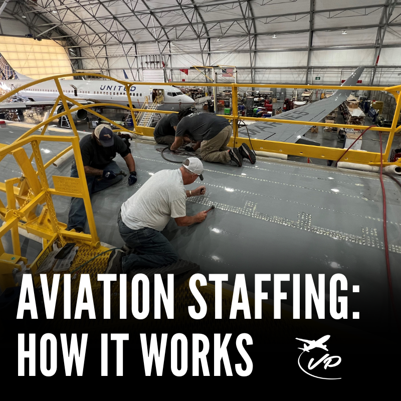 Aviation staffing support for aircraft maintenance and manufacturing operations